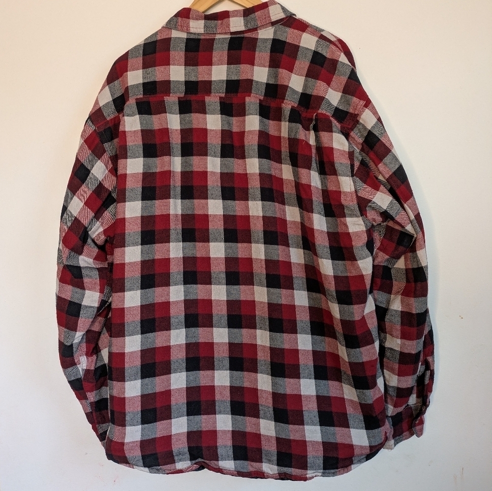Wrangler Mens Checkered Plaid Flannel Lined Long Sleeve Button Up Shirt Size XL - Picture 2 of 6